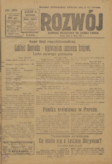 Rozwój : dziennik polityczny, przemysłowy, ekonomiczny, społeczny i literacki, illustrowany. 1926. R. 29. Nr 198