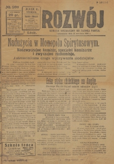 Rozwój : dziennik polityczny, przemysłowy, ekonomiczny, społeczny i literacki, illustrowany. 1926. R. 29. Nr 266