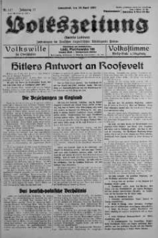 Volkszeitung 29 kwiecień 1939 nr 117