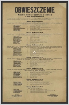 Obwieszczenie Miejskiej Komisji Wyborczej w Luboniu z dnia 9 stycznia 1958 r.