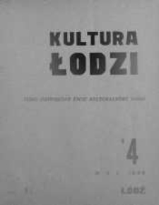 Kultura Łodzi: pismo poświęcone życiu kulturalnemu w Łodzi maj 1938 nr 4