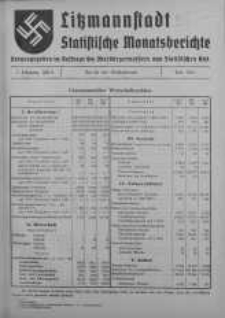 Litzmannstadt Statistische Monatsberichte czerwiec 1941 z. 6