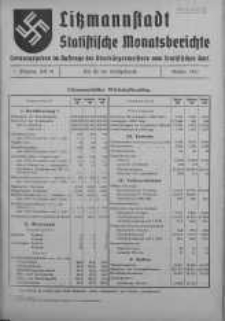 Litzmannstadt Statistische Monatsberichte październik 1941 z. 10