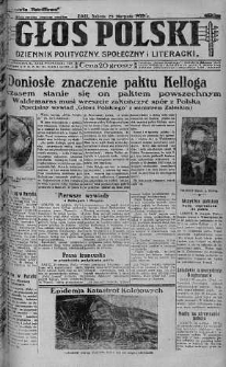 Głos Polski : dziennik polityczny, społeczny i literacki 25 sierpień 1928 nr 236