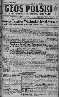 Głos Polski : dziennik polityczny, społeczny i literacki 3 wrzesień 1928 nr 245