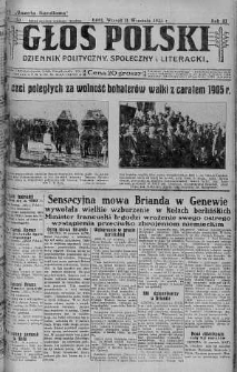 Głos Polski : dziennik polityczny, społeczny i literacki 11 wrzesień 1928 nr 253