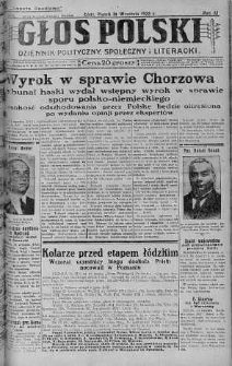 Głos Polski : dziennik polityczny, społeczny i literacki 14 wrzesień 1928 nr 256