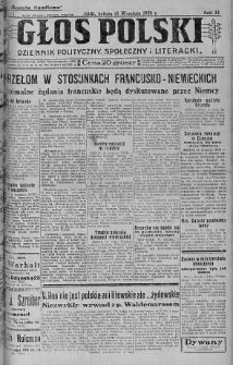 Głos Polski : dziennik polityczny, społeczny i literacki 15 wrzesień 1928 nr 257