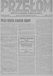 Przełom : dwutygodnik polityczny. 1944. T.1. Nr 10