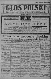 Głos Polski : dziennik polityczny, społeczny i literacki 3 październik 1928 nr 275