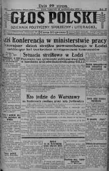 Głos Polski : dziennik polityczny, społeczny i literacki 18 październik 1928 nr 289