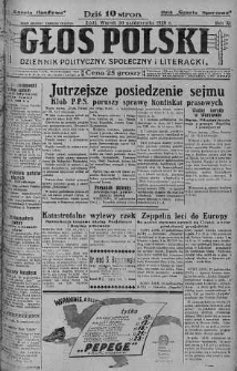 Głos Polski : dziennik polityczny, społeczny i literacki 30 październik 1928 nr 301