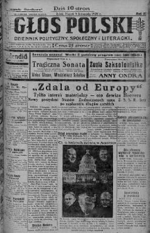 Głos Polski : dziennik polityczny, społeczny i literacki 9 listopad 1928 nr 311