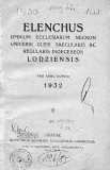 Elenchus Cleri Saecularis ac Regilaris Dioeceseos Lodziensis 1932