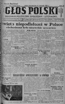 Głos Polski : dziennik polityczny, społeczny i literacki 12 listopad 1928 nr 314